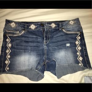 Distressed Denim Shorts